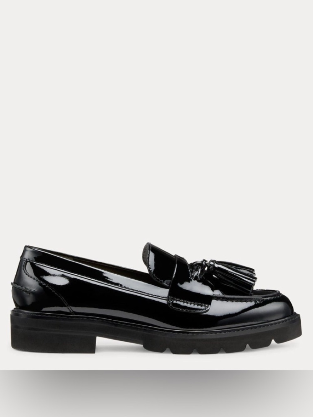 Stuart Weitzman ADRINA Tassel Loafers In Black Patent Leather Women’s 12B NWOT